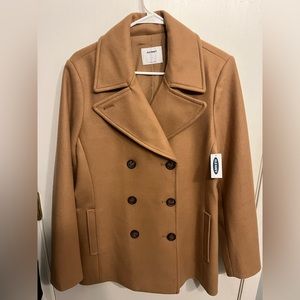 NWT Old Navy Camel Pea Coat L